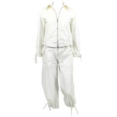 Vintage Courreges White Pants and Jacket Ensemble - 1970s