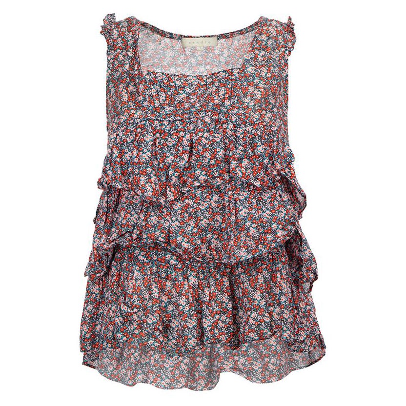 Floral Print Ruffle Tank Top Size S For Sale