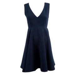 Blue V Neck Sleeveless Knee Length Dress Size M