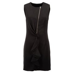 Mini robe asymétrique noire à volants et fermeture éclair Taille S