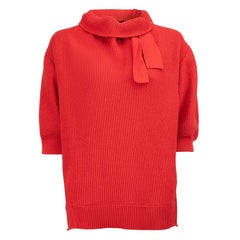 Red Knitted Turtleneck Jumper Size L