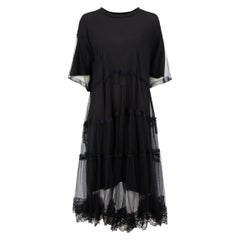 Black Tulle Layered Midi Dress Size M