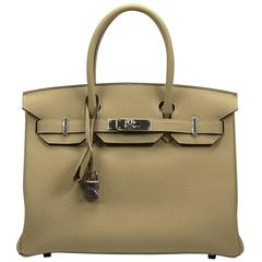 Hermes Handbag Birkin 30 Togo Leather S2 Trench Color Palladium Hardware 2016
