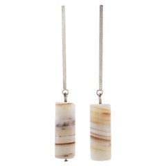 Sterling Silver Hippopus Pearls long perspective swing Earrings