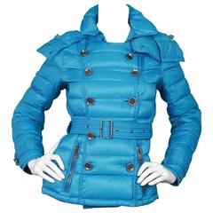 Burberry Brit Turquoise Puffer Jacket Sz S 11