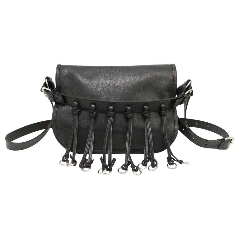 Balmain Black Leather Pierre Satchel Bag with Strap For Sale at 1stdibs