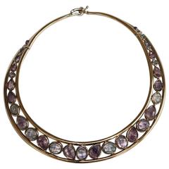 Goossens Paris Fluorine and Grey Gold Collar Necklace 5
