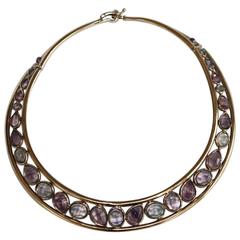 Goossens Paris Fluorine and Grey Gold Collar Necklace