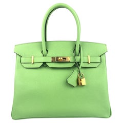 Hermes Birkin 30 Vert Criquet Green Epsom Leather Handbag Gold Hardware 2020