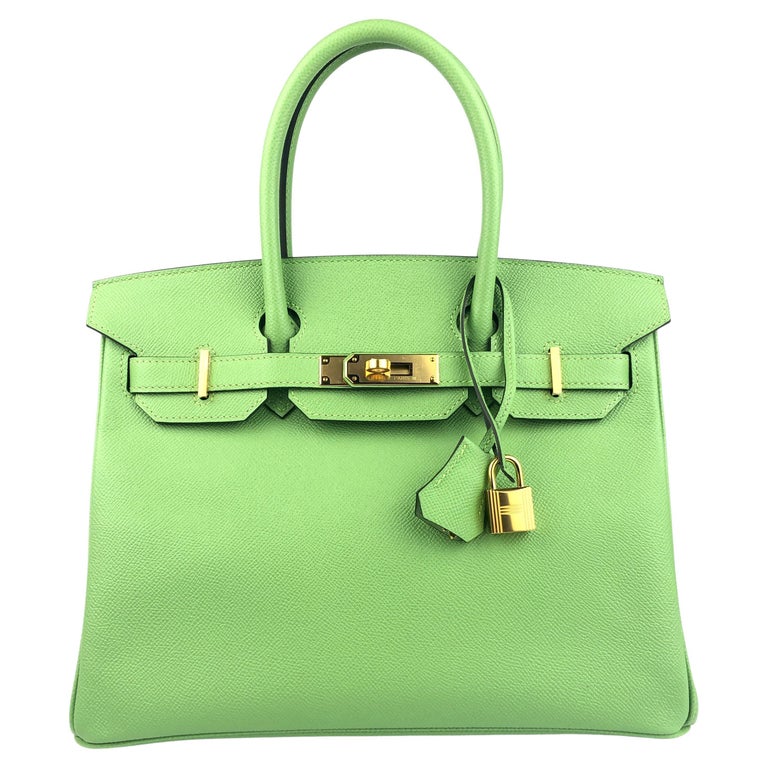 Hermes Birkin 30 Vert Criquet Green Epsom Leather Handbag Gold Hardware  2020 For Sale at 1stDibs