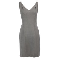 Grey Wool V-Neck Sleeveless Mini Dress Size XS
