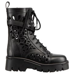 Black Leather Atelier San Gallo Edition 08 Lug Sole Boots Size IT 38
