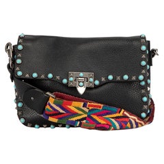 Valentino Women's Black Leather Studded Crossbody Bag