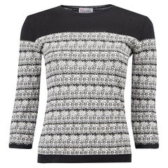 Red Valentino Black & Grey Floral Knitted Top Size S