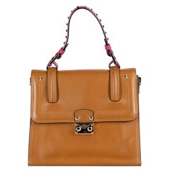 Valentino Women's Brown Leather Cabana Top-Handle Bag