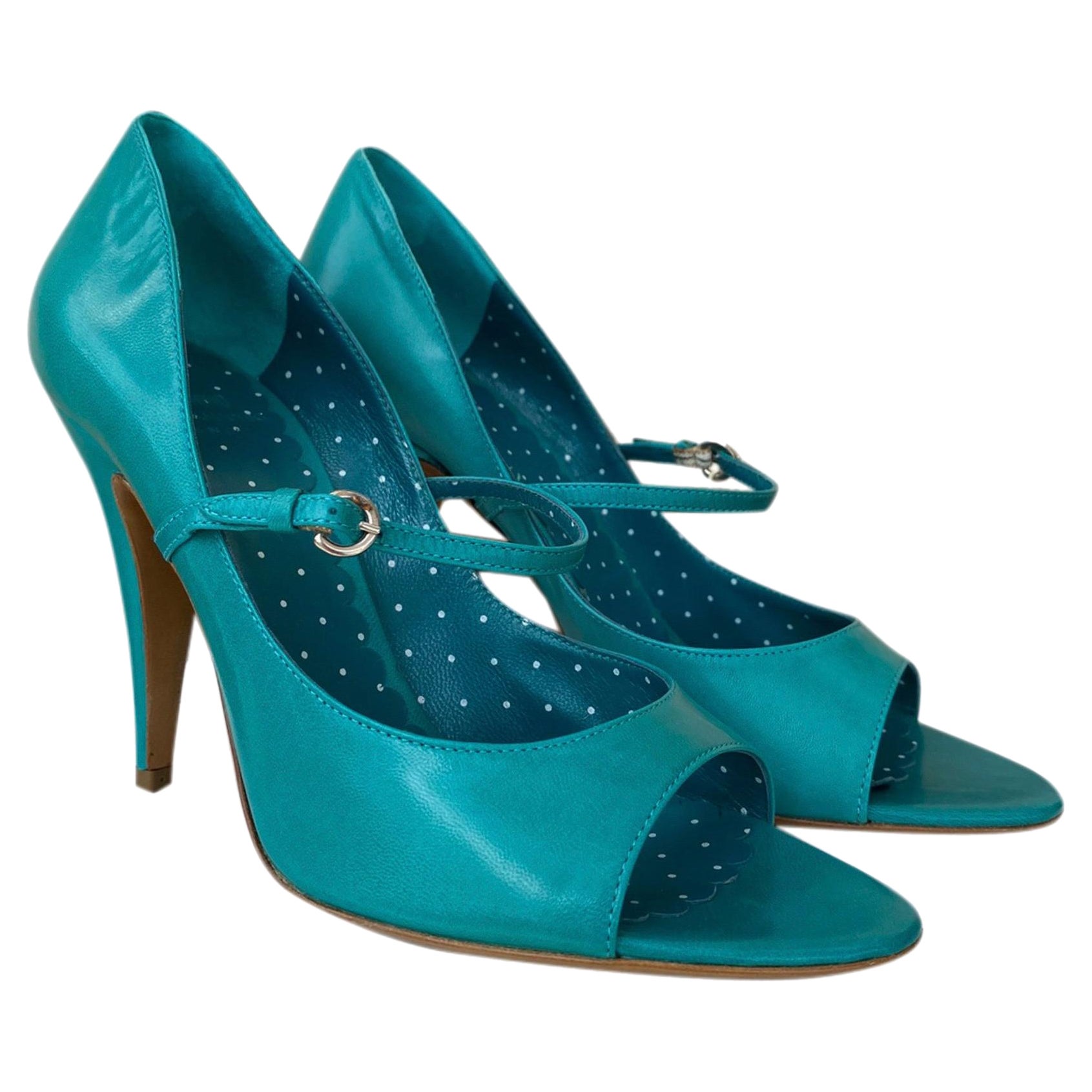 Moschino Cheap & Chic teal Open toe Shoes