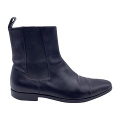 Gucci Black Leather Cheals Boots Men Shoes Size 40.5