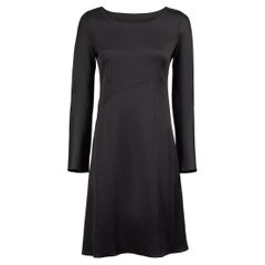 Schwarzes Hortense-Kleid mit rundem Ausschnitt Größe S