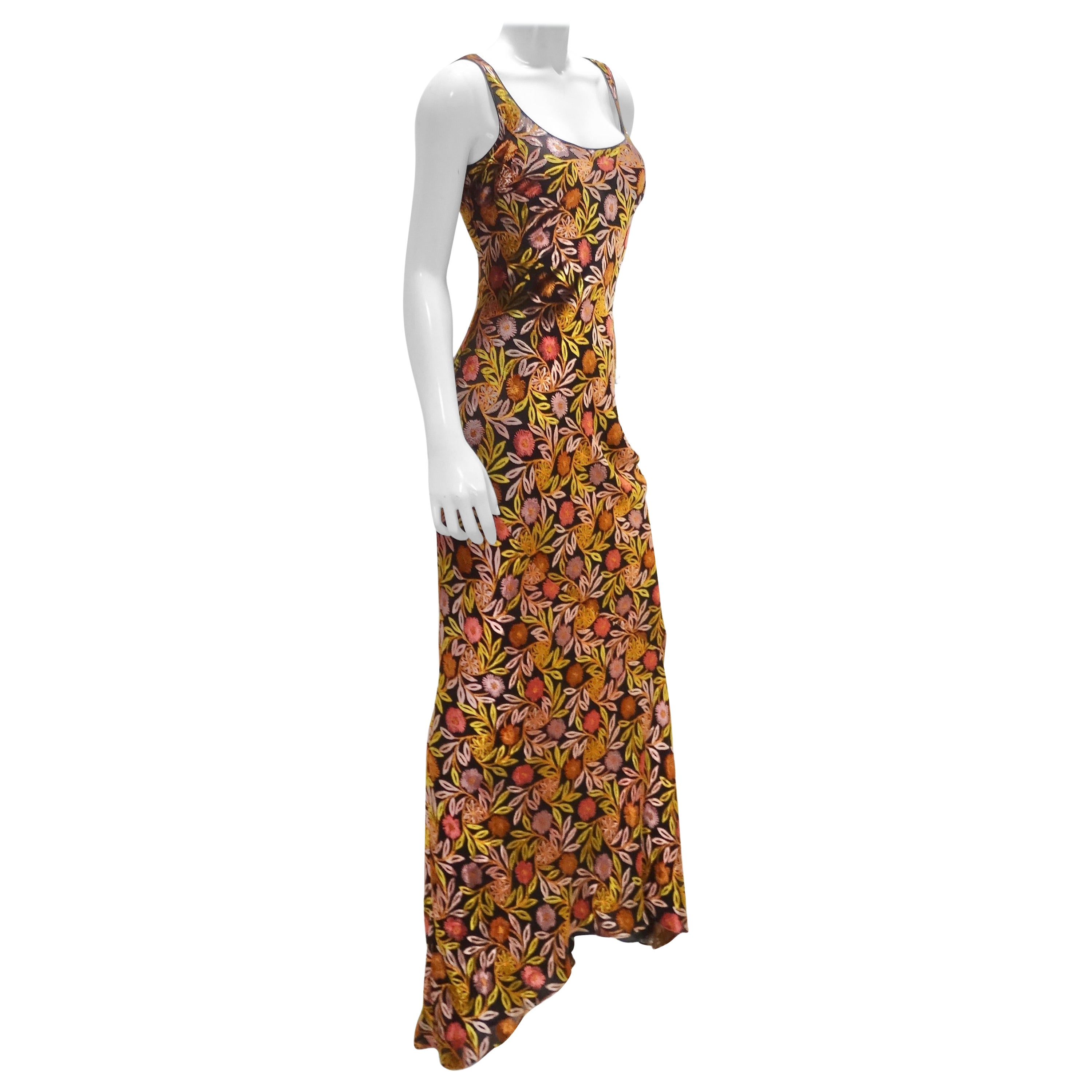 Rare John Galliano Floral Maxi Dress For Sale