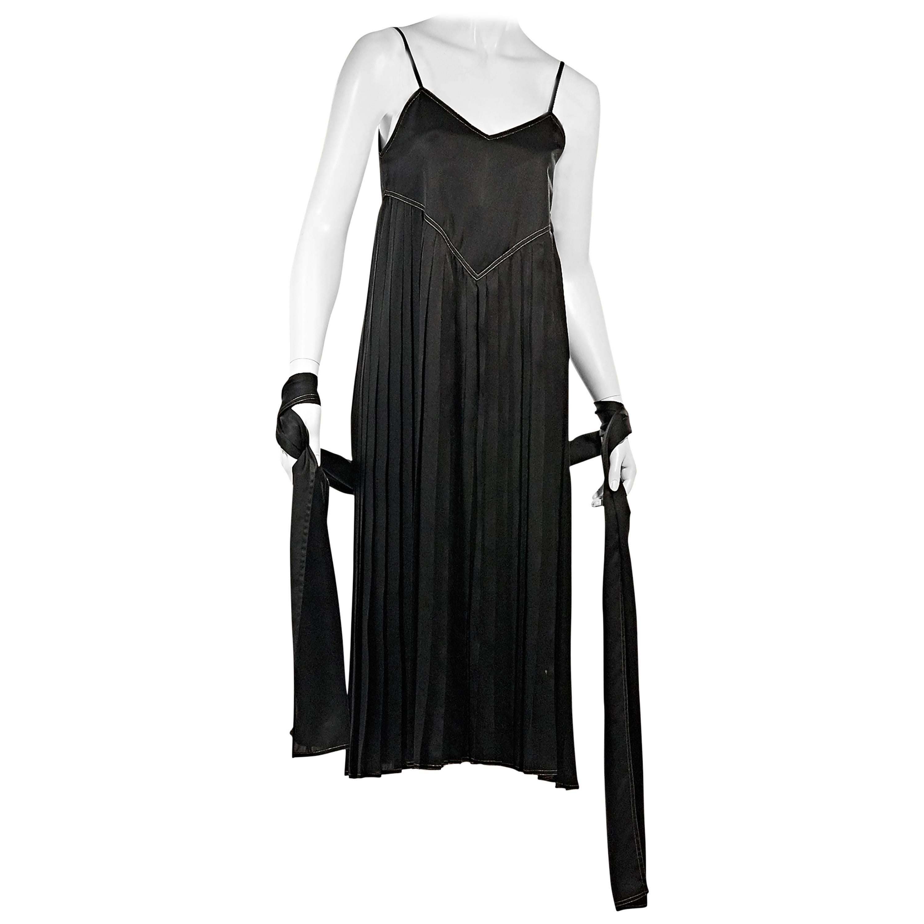 Black Gucci Silk Pleated Dress