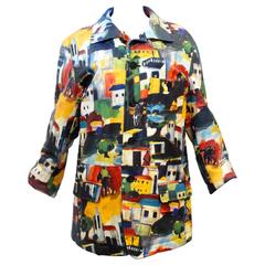 Rare 1992 Issey Miyake Hand painted Leather Jacket 