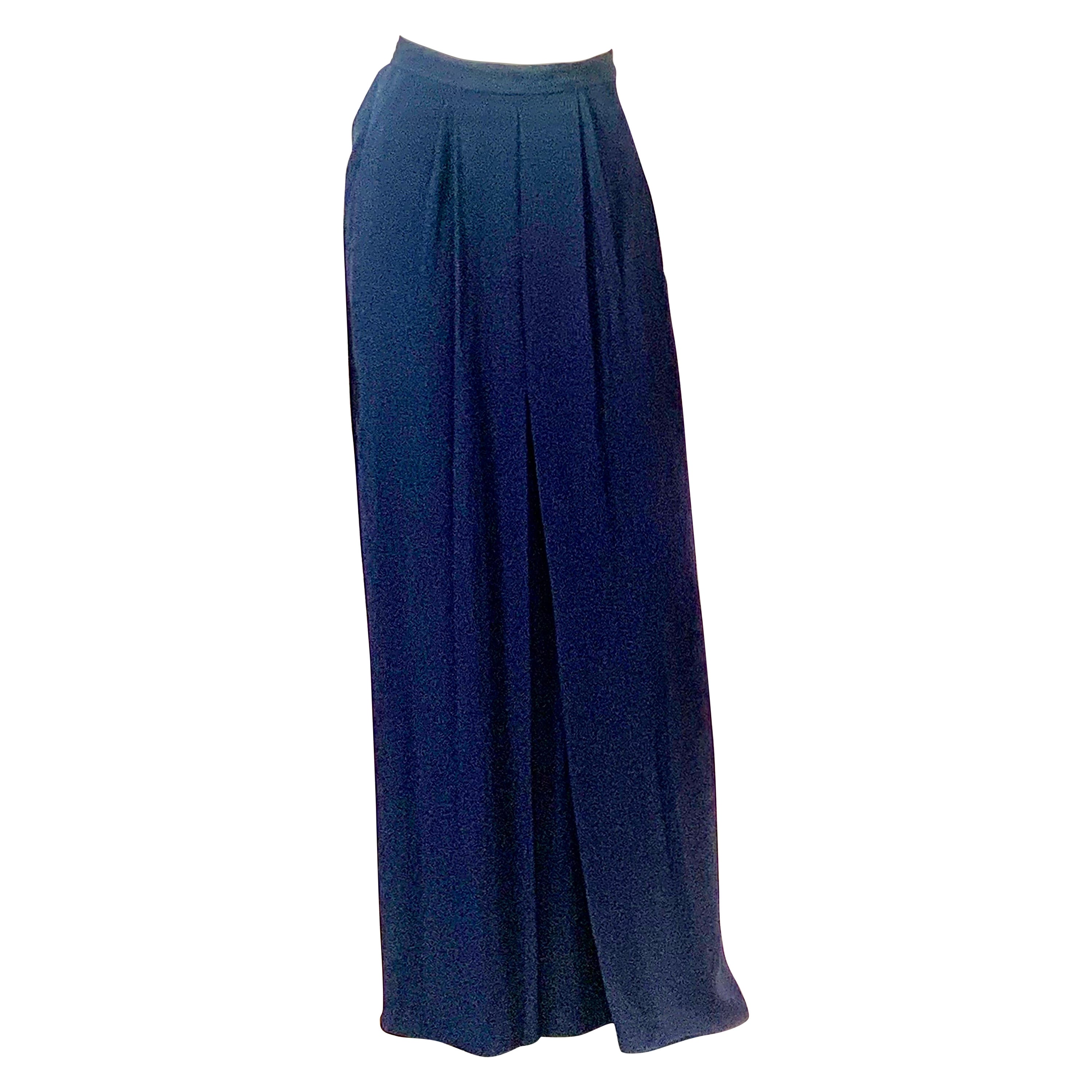 Yves Saint Laurent Navy Blue Long Skirt with Original Tags Never Worn For Sale