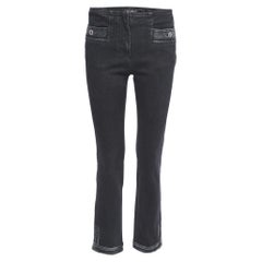 Chanel Black/Grey Denim Mid-Rise Skinny Jeans M Waist 29"