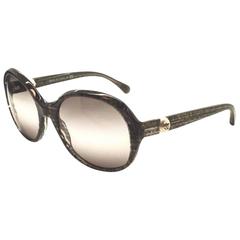 Chanel Glitter Tweed Pearl Sunglasses Black and Gray