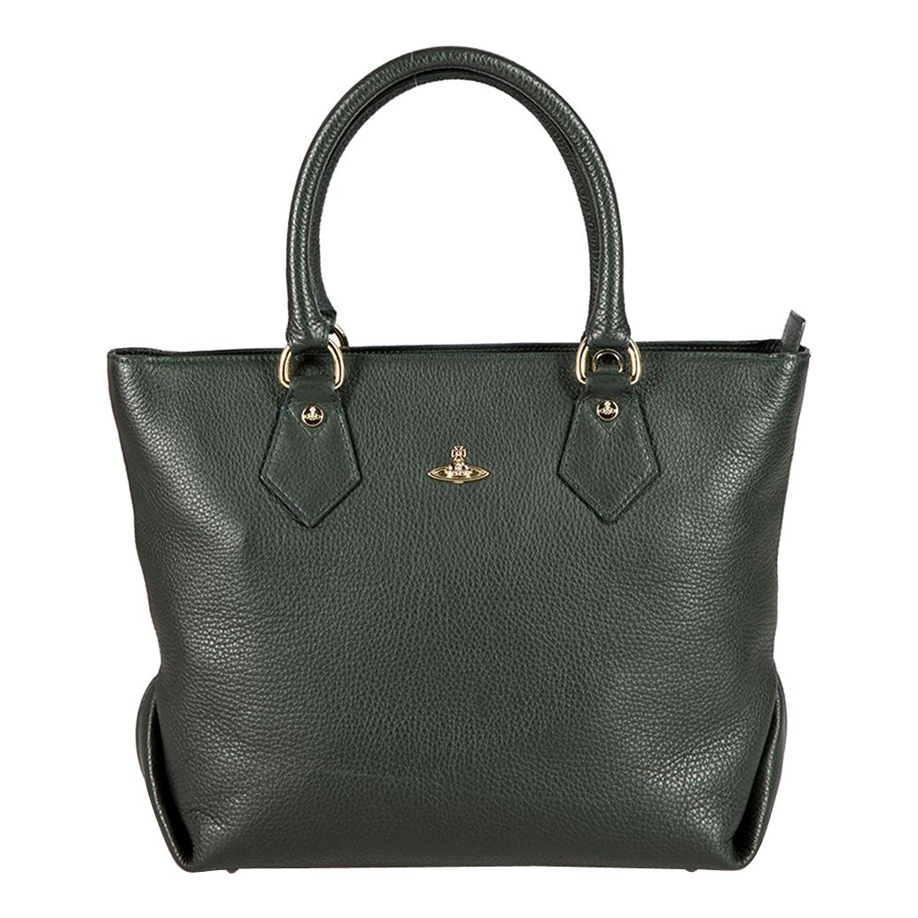 Vivienne Westwood Women's Dark Green Leather Spencer Tote Bag