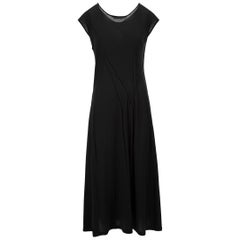 Black Pleated Detail Midi Dress Size XS