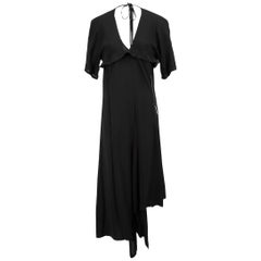 Y's Black Stitch Detail Short Sleeves Long Dress Size S