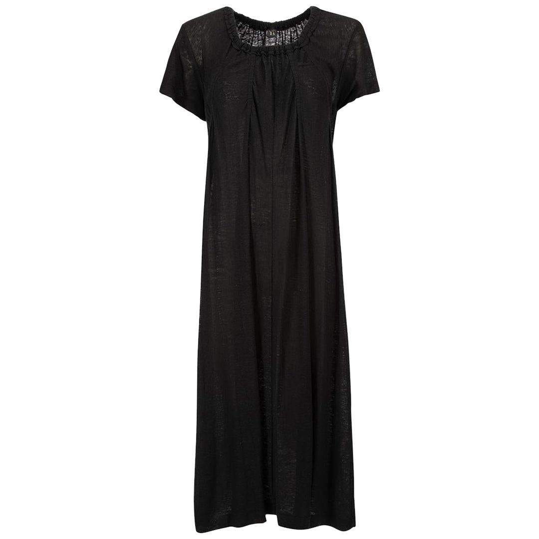 Y's Black Ruched Midi Dress Size S For Sale