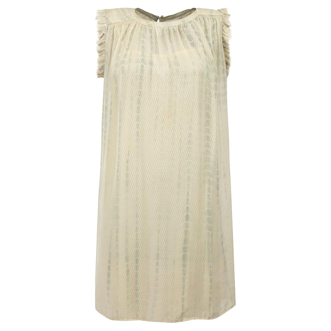 Zadig & Voltaire Deluxe Cream Silk Tie-Dye Mini Dress Size M For Sale