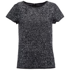 Zadig & Voltaire Deluxe Anthracite Sequinned Top Size S