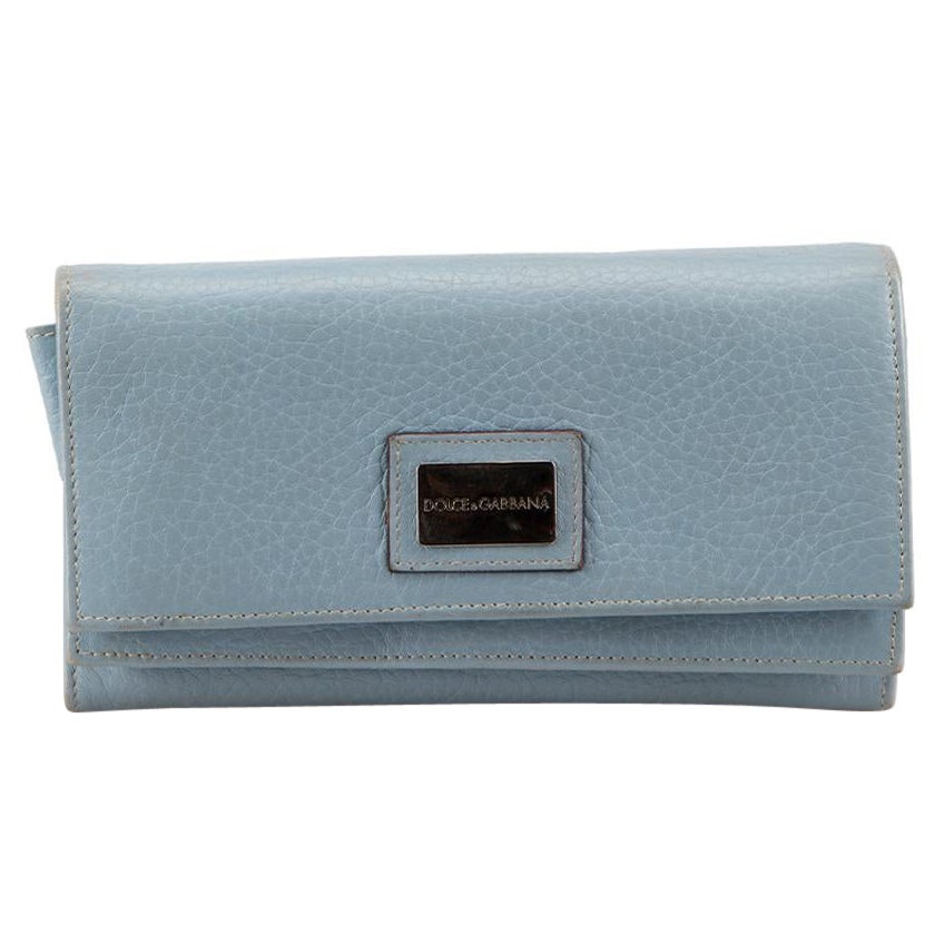 Dolce & Gabbana Blue Flap Continental Wallet For Sale