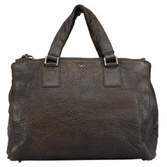 Anya Hindmarch Dark Grey Leather Textured Handbag