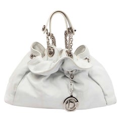 Dior White Leather Le Trente Hobo Bag