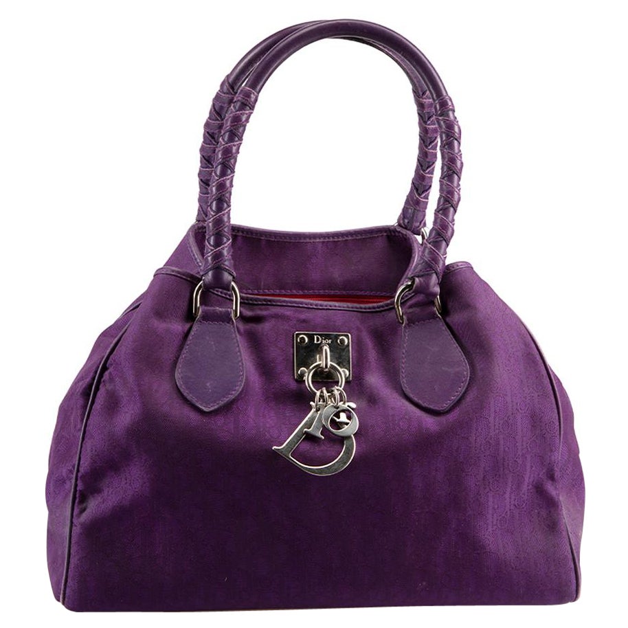 Dior Vintage Purple Oblique Print Lovely Handbag