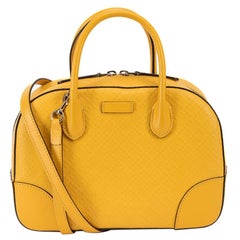 Gucci Yellow Bright Diamante Leather Satchel