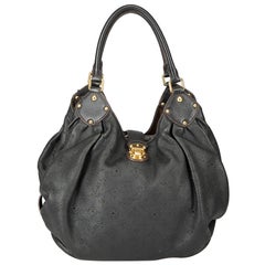 Louis Vuitton Black Mahina XL Hobo Bag