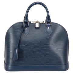 Louis Vuitton Blue Epi Leather Alma PM Handbag