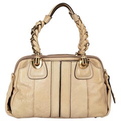 Chloé Beige Leather Heloise Textured Handbag