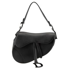 Dior Black Leather Saddle Bag