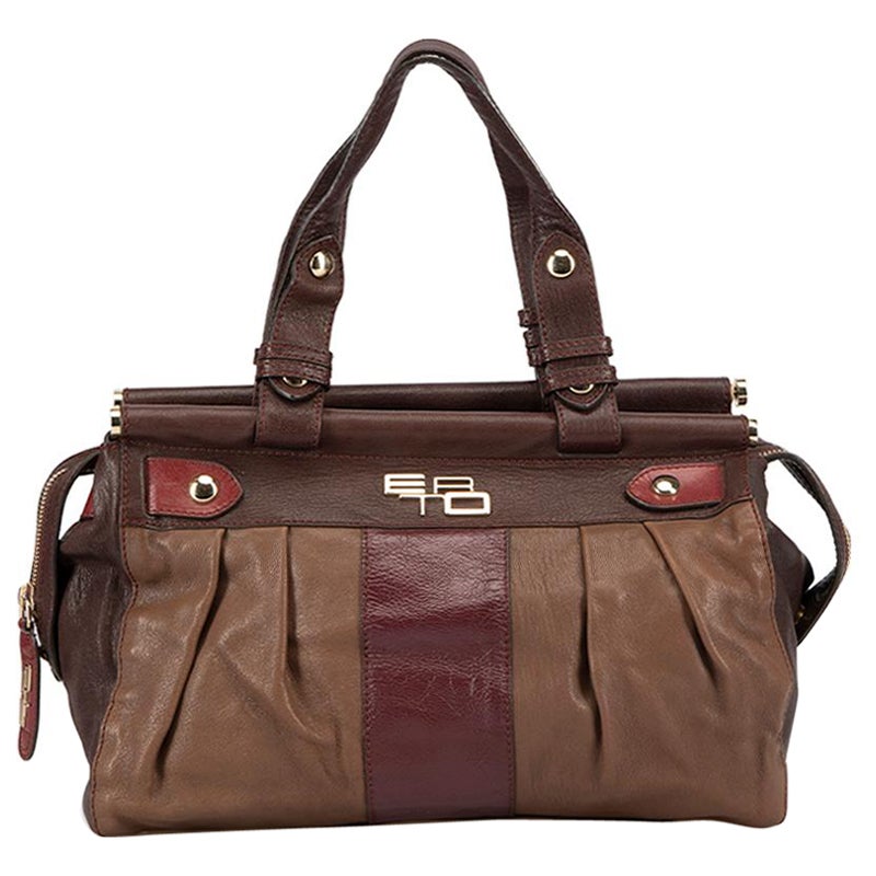 Etro Brown Leather Shoulder Bag For Sale