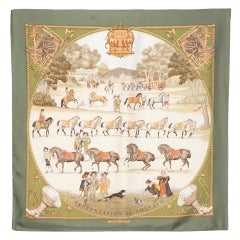 Foulard di seta Hermes 1642 Presentation de Chevaux by Philippe Ledoux