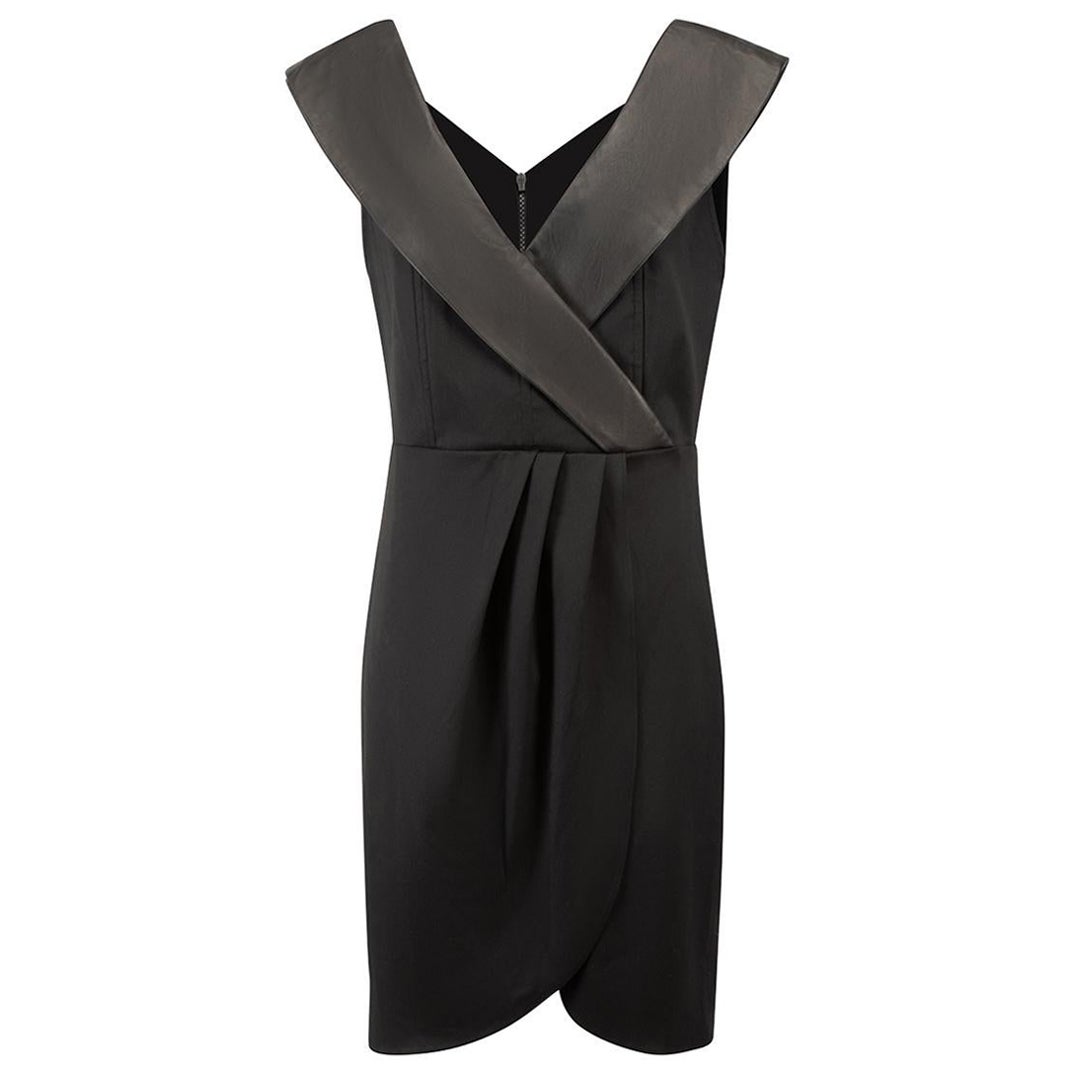 Alice + Olivia Black Collared Mini Dress Size XXL For Sale