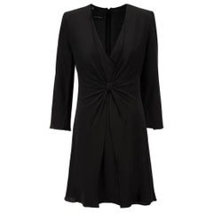 Emporio Armani Black Silk Shoulder Pad Mini Dress Size S