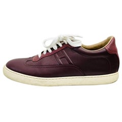 Sneakers "H" in pelle e pelle di lucertola di Hermes