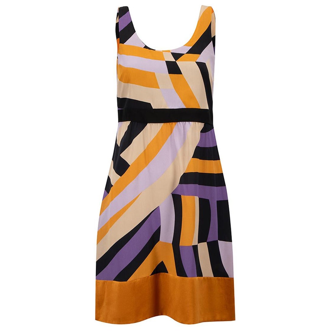 Missoni M Missoni Geometric Print Silk Mini Dress Size S For Sale