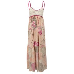 Used Missoni Floral Printed Crochet Accent Maxi Dress Size M